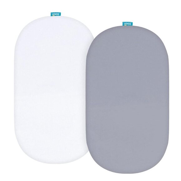 White and Gray 2ct Fitted Bassinet Sheets - Picture 5 of 10